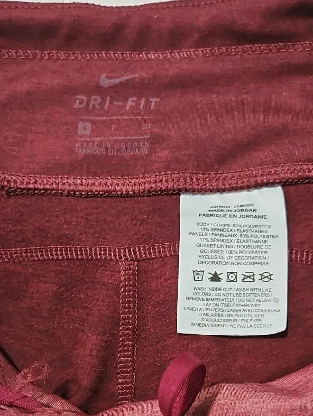 Nike Fast Two-Tone High-Rise Leggings in Rose and Burgundy Sz S/P. Like New